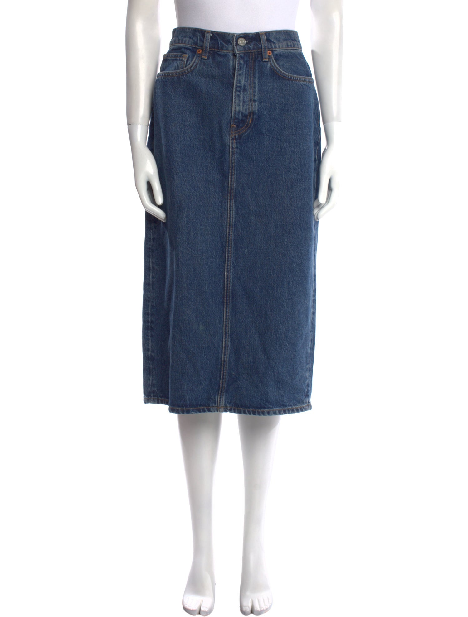 Reformation Whipstitch Trim Midi Length Skirt