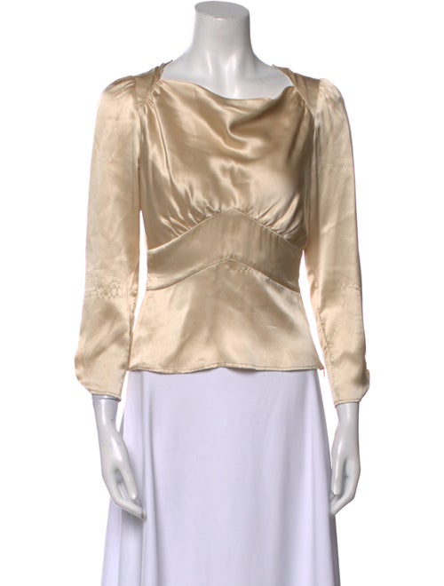 Reformation Silk Bateau Neckline Blouse