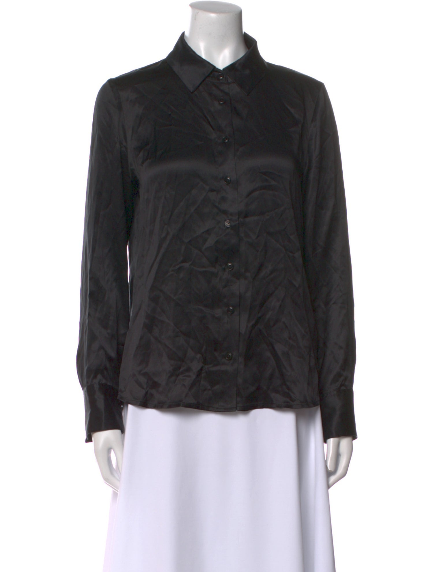 Reformation Silk Long Sleeve Button-Up Top