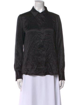 Reformation Silk Long Sleeve Button-Up Top
