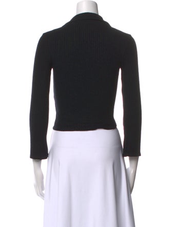 Reformation V-Neck Three-Quarter Sleeve Crop Top