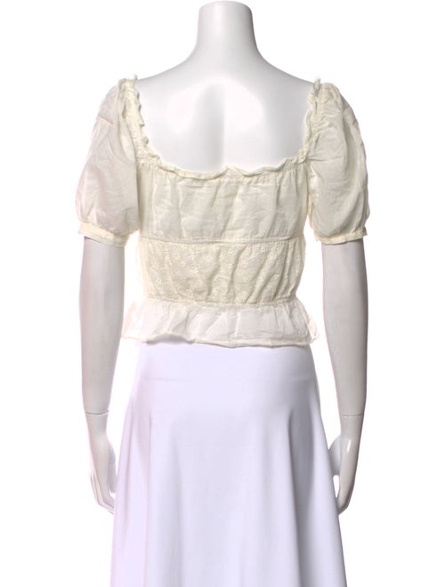 Reformation Square Neckline Short Sleeve Crop Top