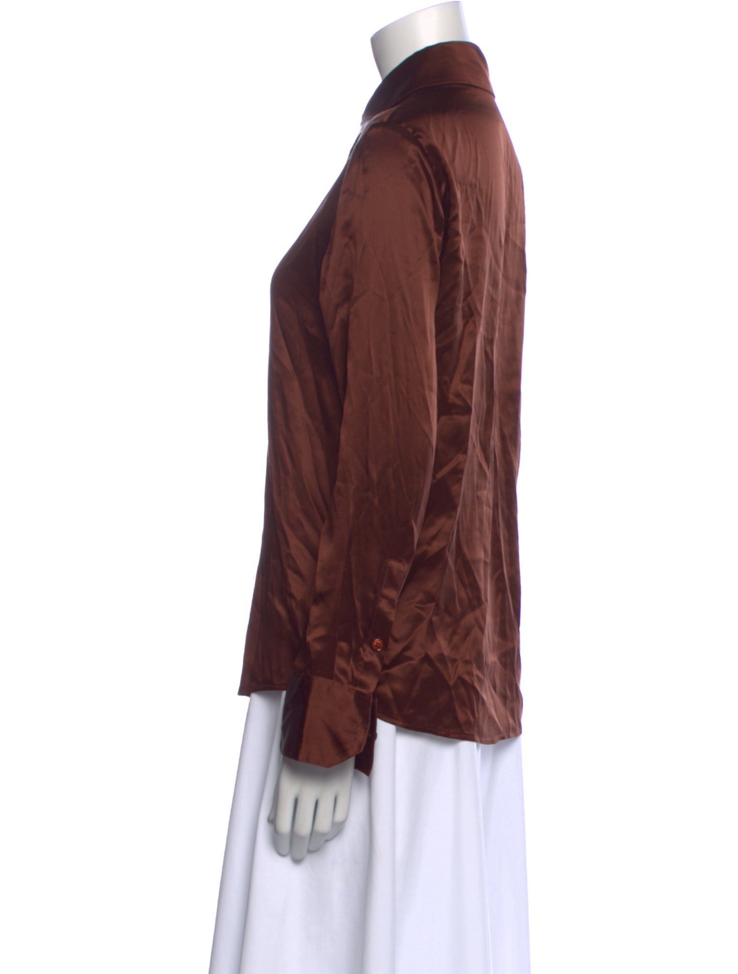 Reformation Silk Long Sleeve Button-Up Top