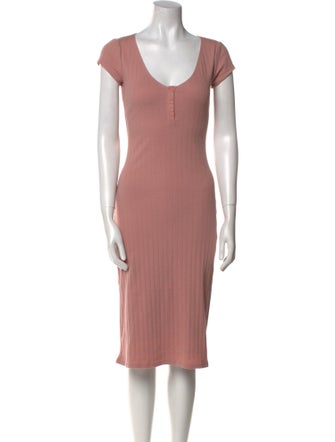 Reformation Scoop Neck Midi Length Dress