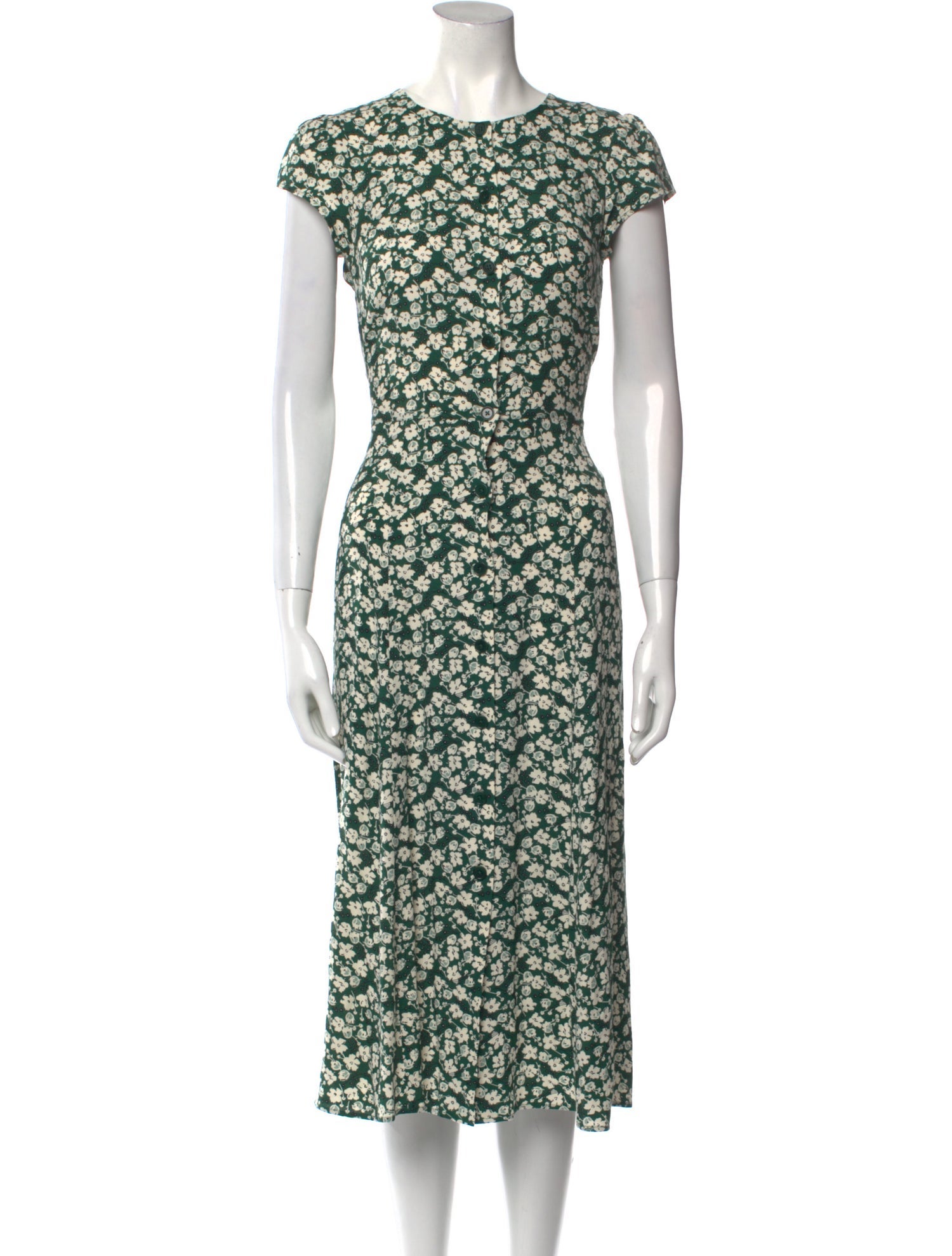 Reformation Floral Print Midi Length Dress