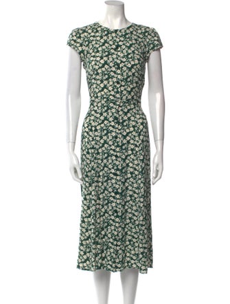 Reformation Floral Print Midi Length Dress
