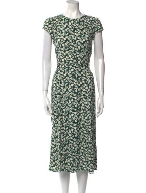 Reformation Floral Print Midi Length Dress