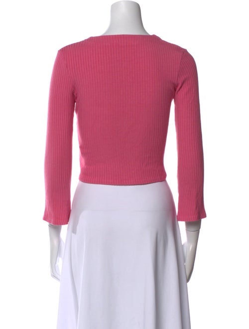 Reformation V-Neck Three-Quarter Sleeve Crop Top