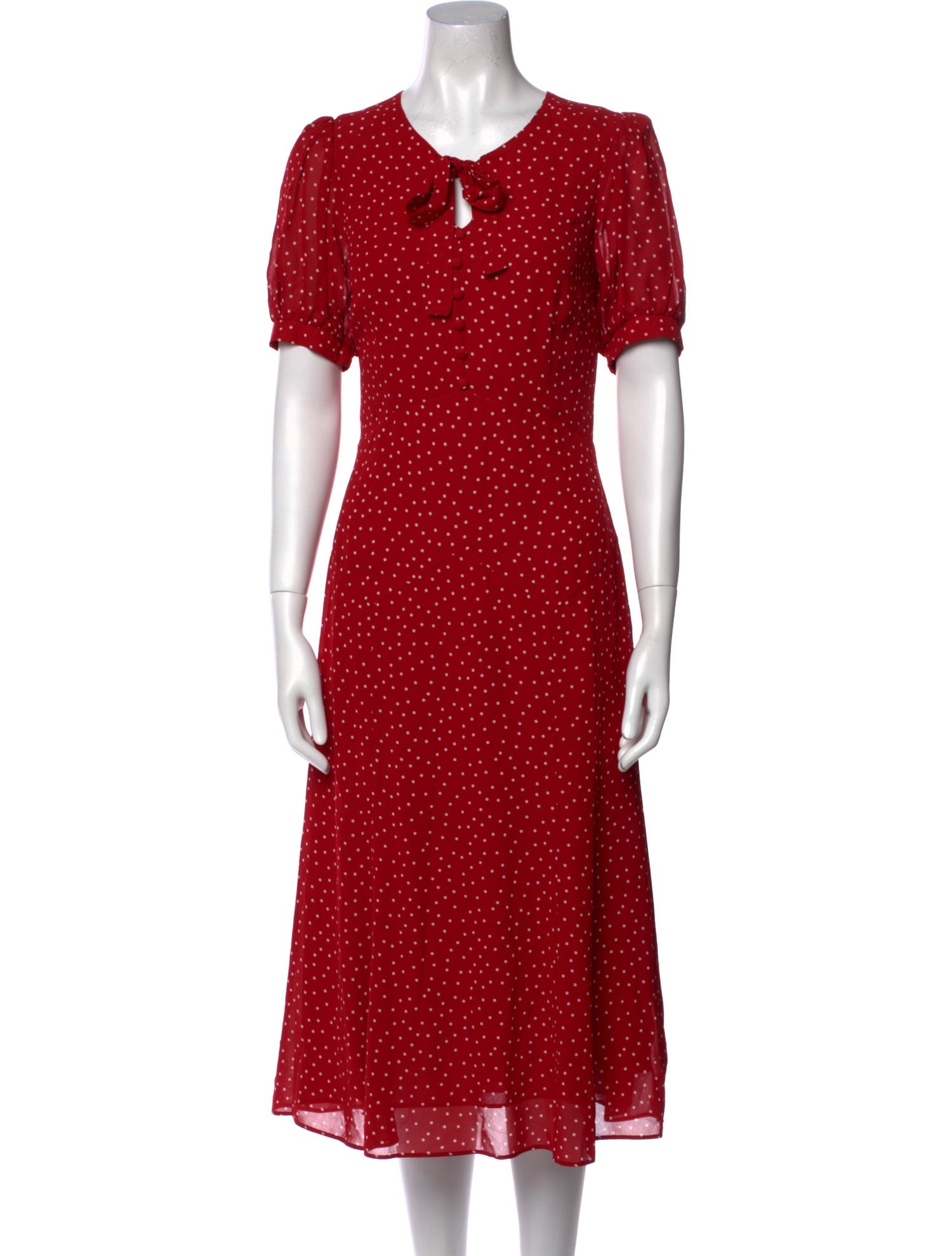 Reformation Polka Dot Print Long Dress