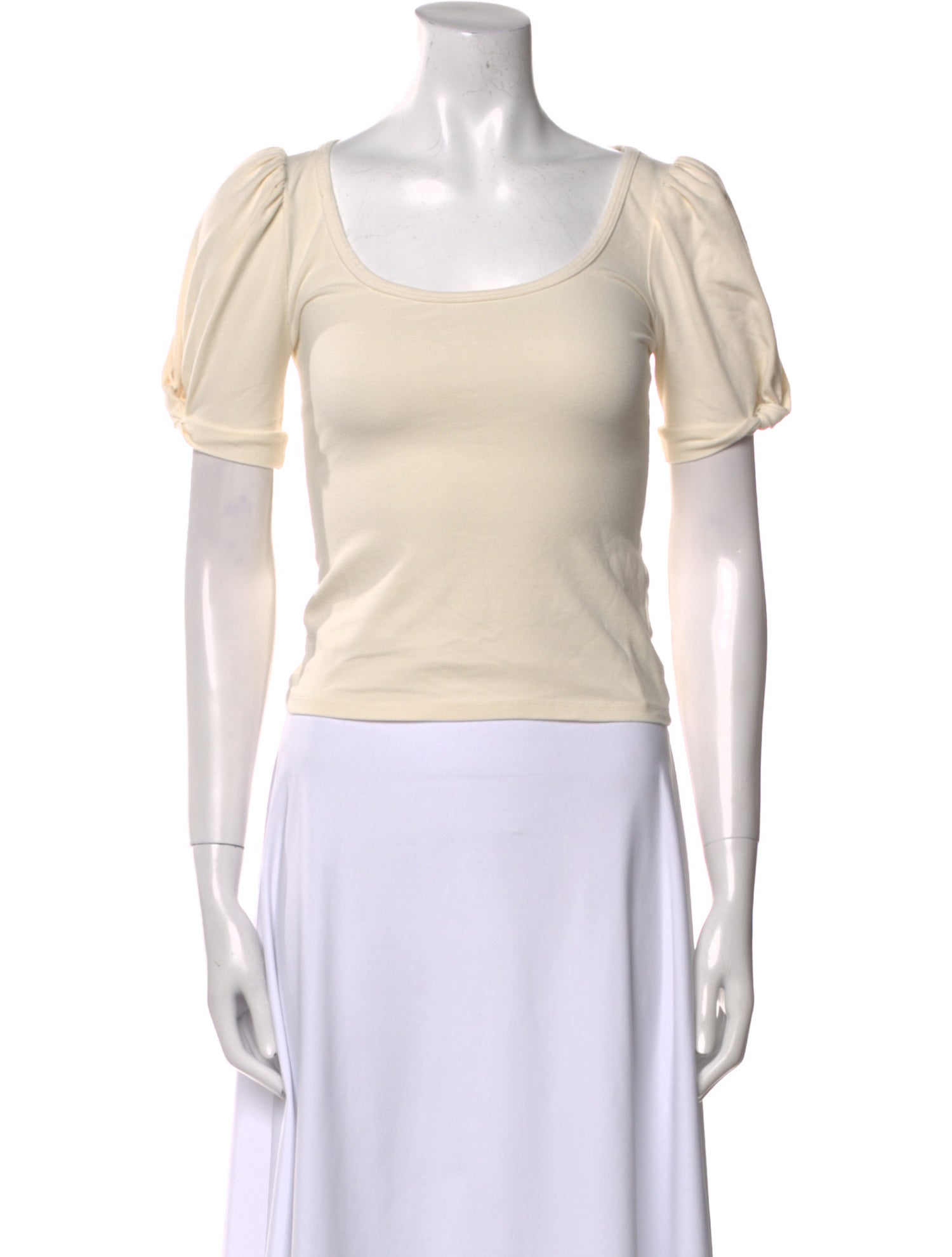 Reformation Scoop Neck Short Sleeve Crop Top