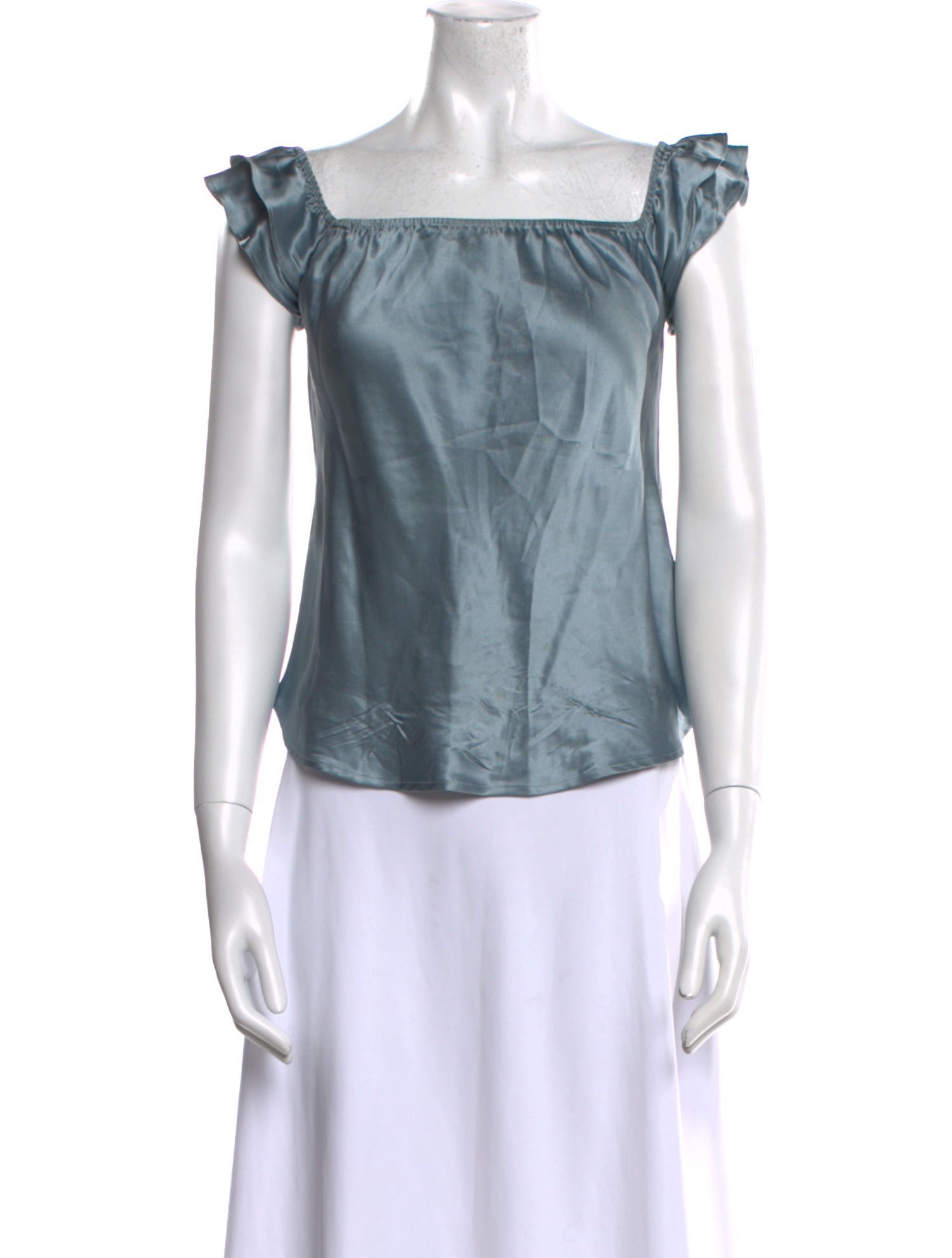 Reformation Silk Square Neckline Blouse