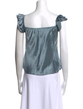 Reformation Silk Square Neckline Blouse