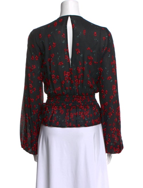 Reformation Floral Print V-Neck Blouse