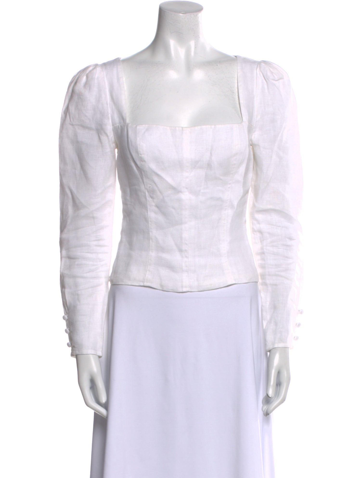 Reformation Linen Square Neckline Crop Top