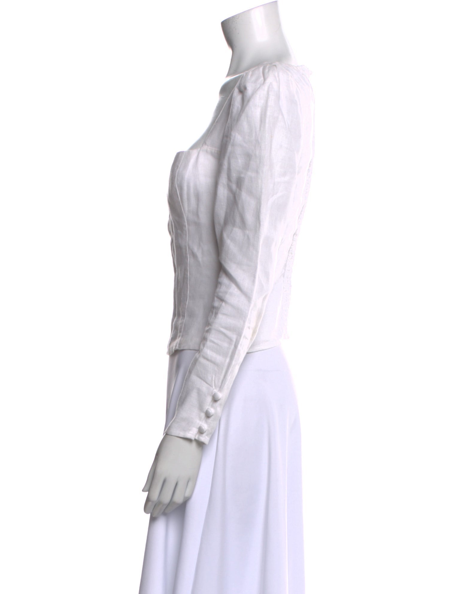 Reformation Linen Square Neckline Crop Top