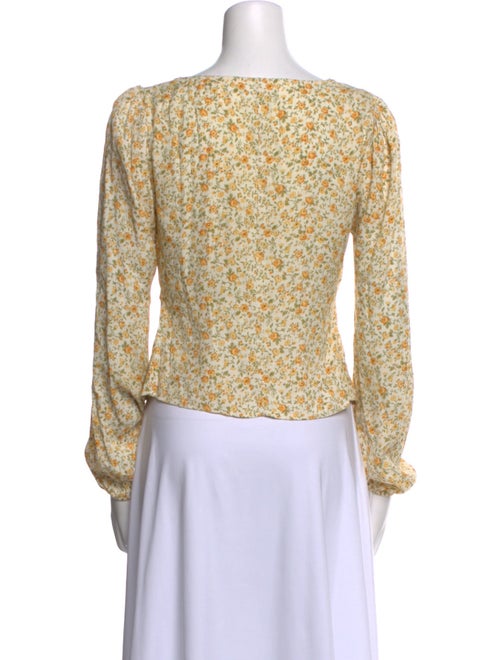 Reformation Floral Print V-Neck Blouse
