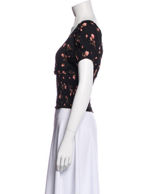 Reformation Floral Print V-Neck Crop Top