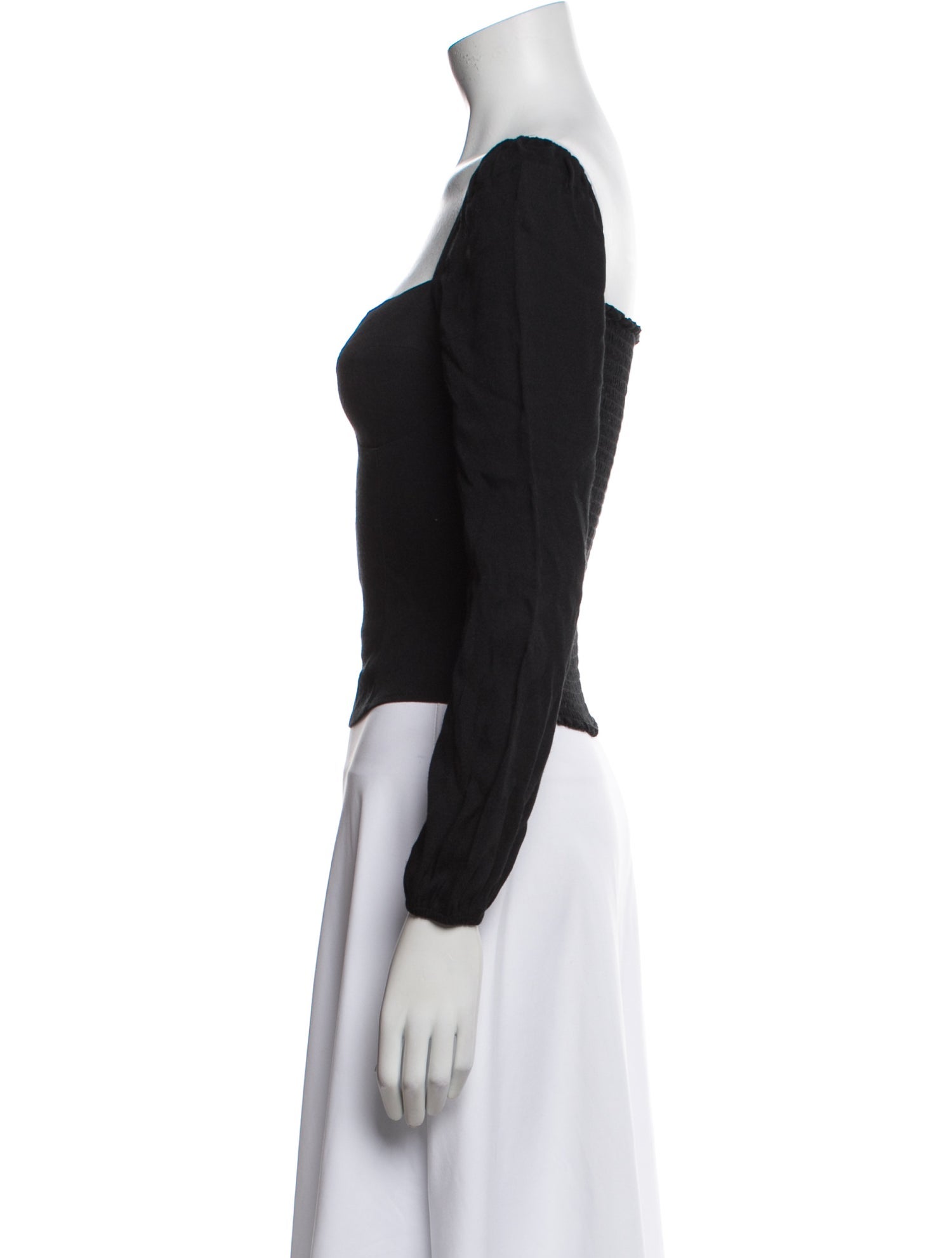 Reformation Square Neckline Long Sleeve Crop Top