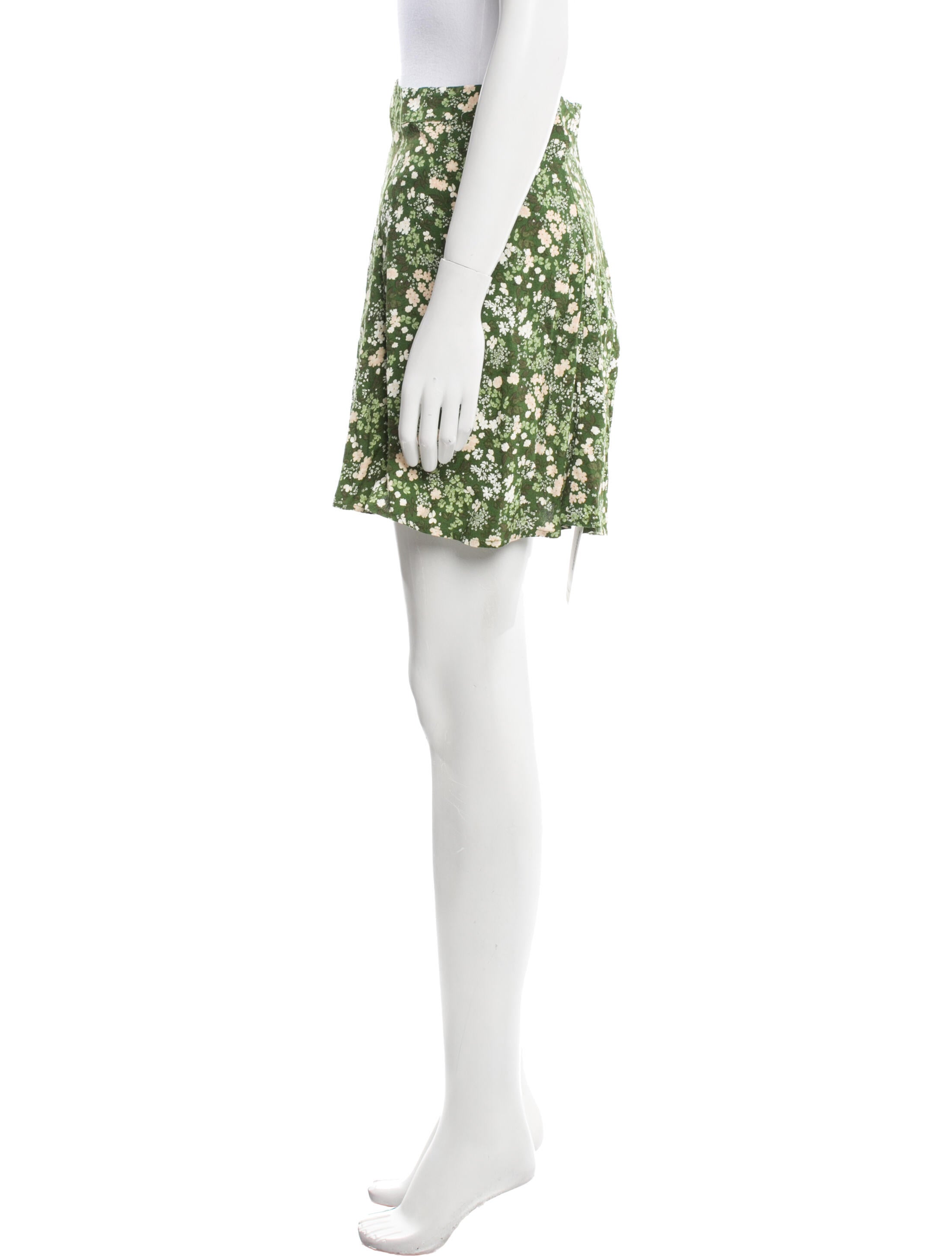 Reformation Floral Print Mini Skirt