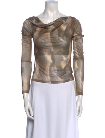 Reformation Cowl Neck Long Sleeve Top