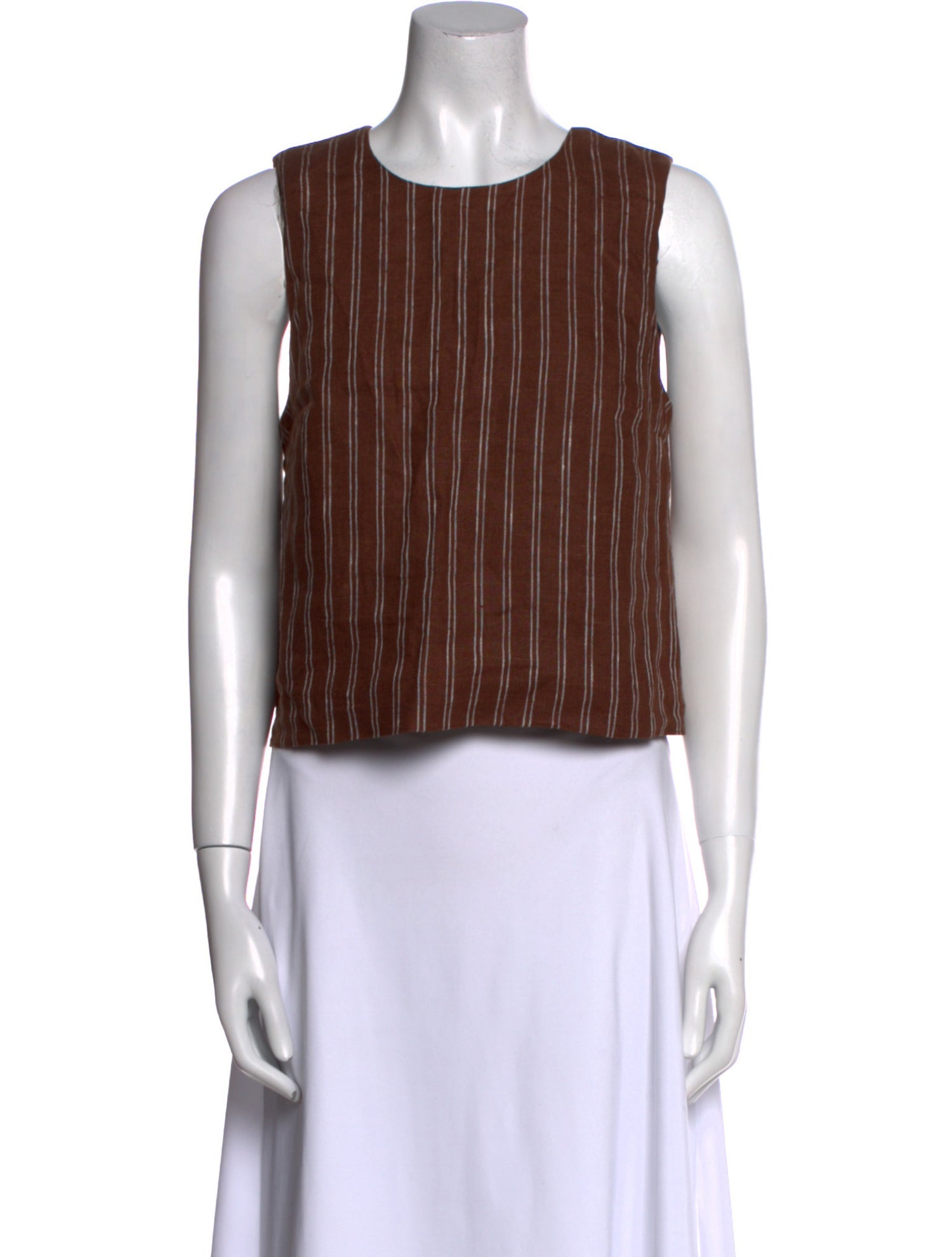 Reformation Striped Crew Neck Crop Top