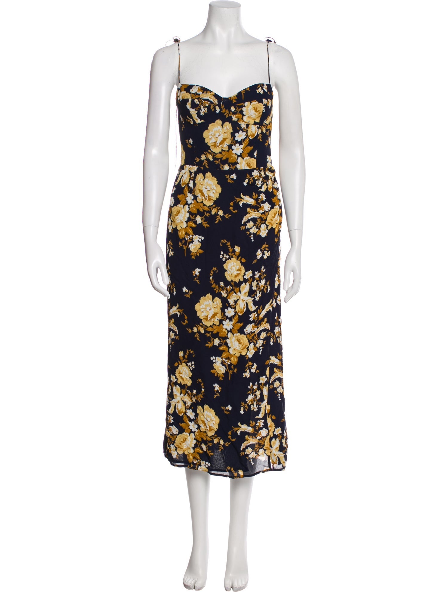 Reformation Floral Print Midi Length Dress