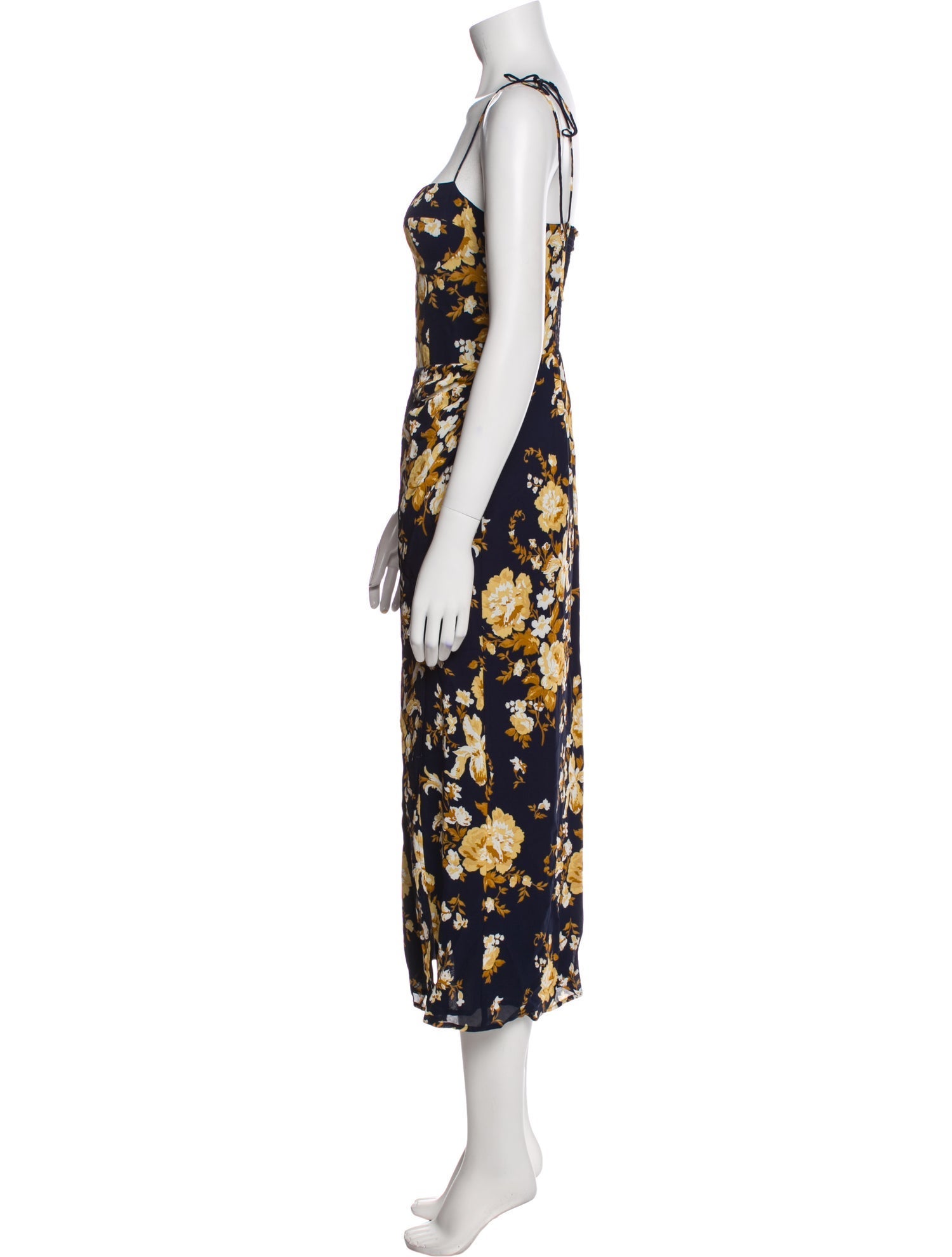 Reformation Floral Print Midi Length Dress