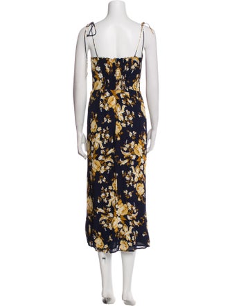 Reformation Floral Print Midi Length Dress