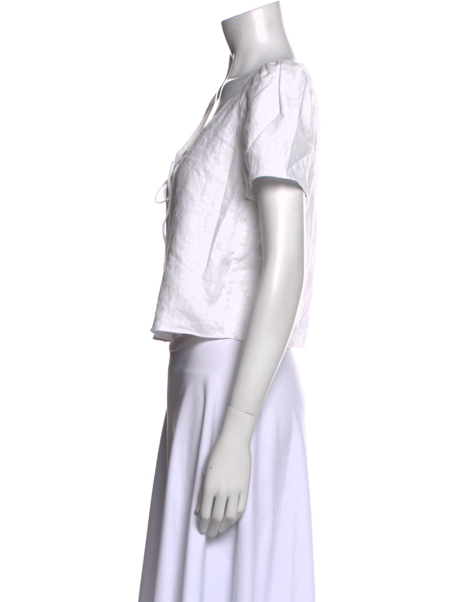 Reformation Linen V-Neck Crop Top