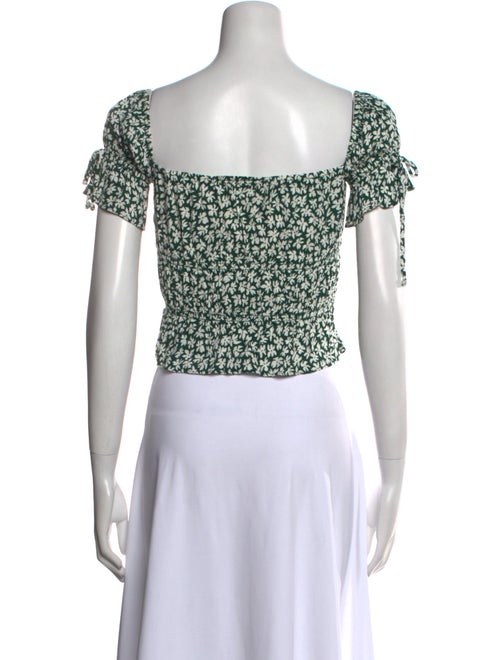 Reformation Floral Print Square Neckline Crop Top