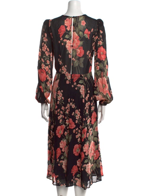 Reformation Floral Print Midi Length Dress