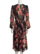 Reformation Floral Print Midi Length Dress