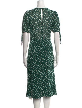 Reformation Floral Print Midi Length Dress
