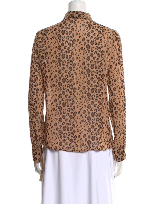 Reformation Animal Print Long Sleeve Button-Up Top