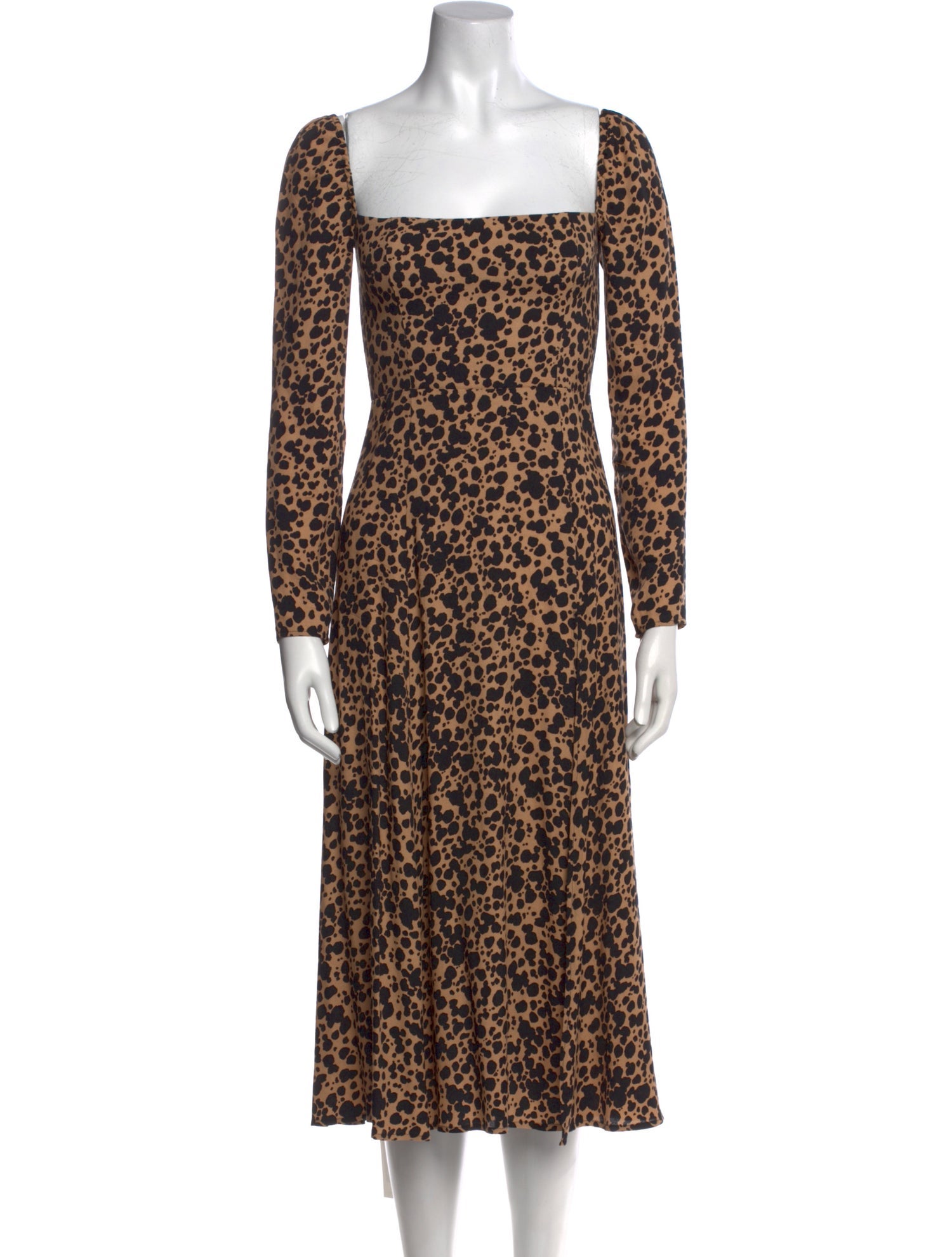 Reformation Animal Print Midi Length Dress