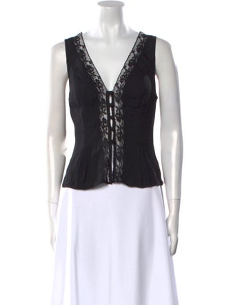 Reformation V-Neck Sleeveless Crop Top