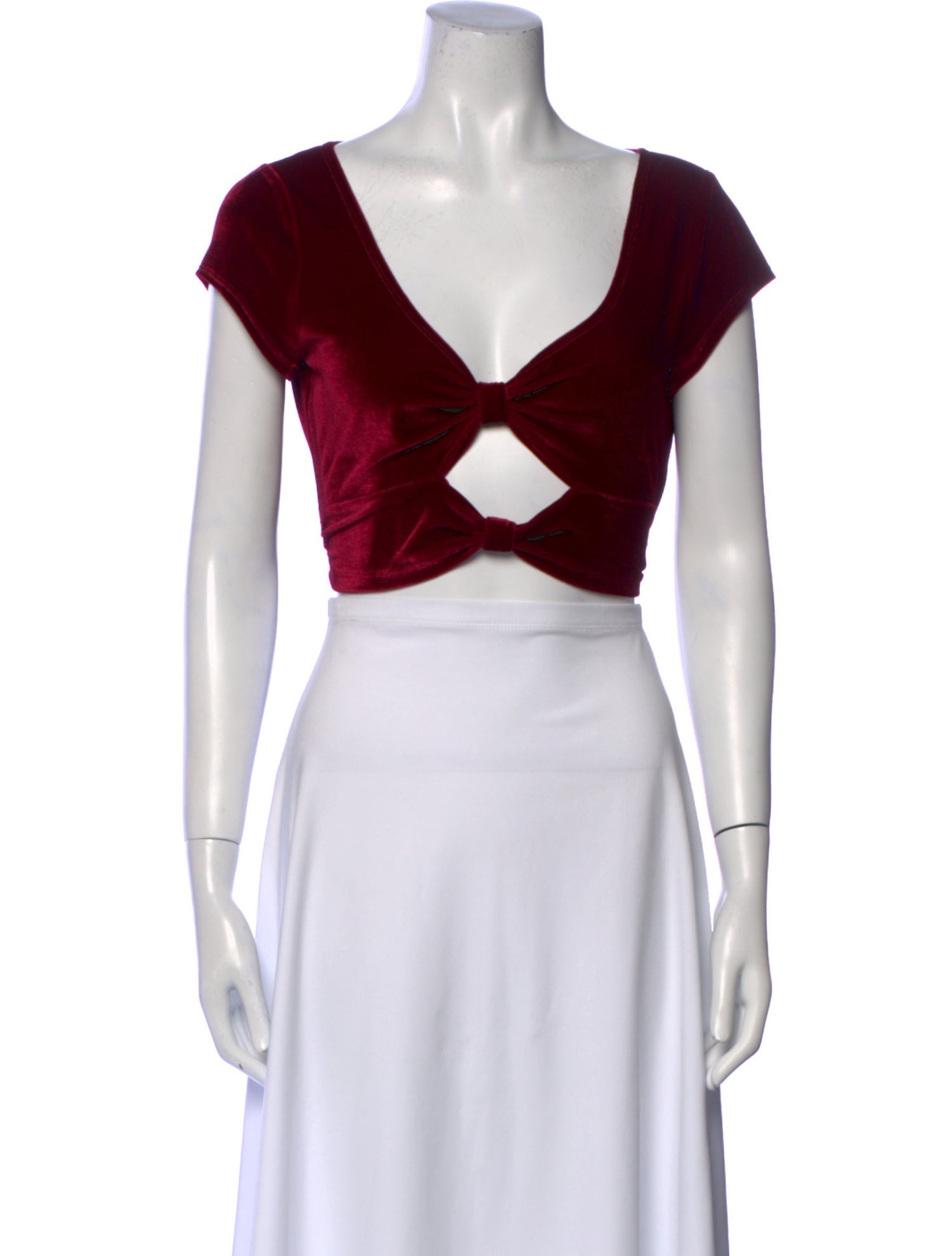 Reformation V-Neck Short Sleeve Crop Top