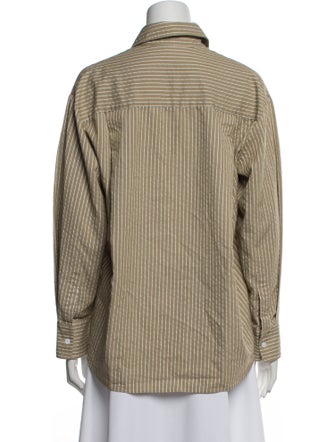 Reformation Striped Long Sleeve Button-Up Top