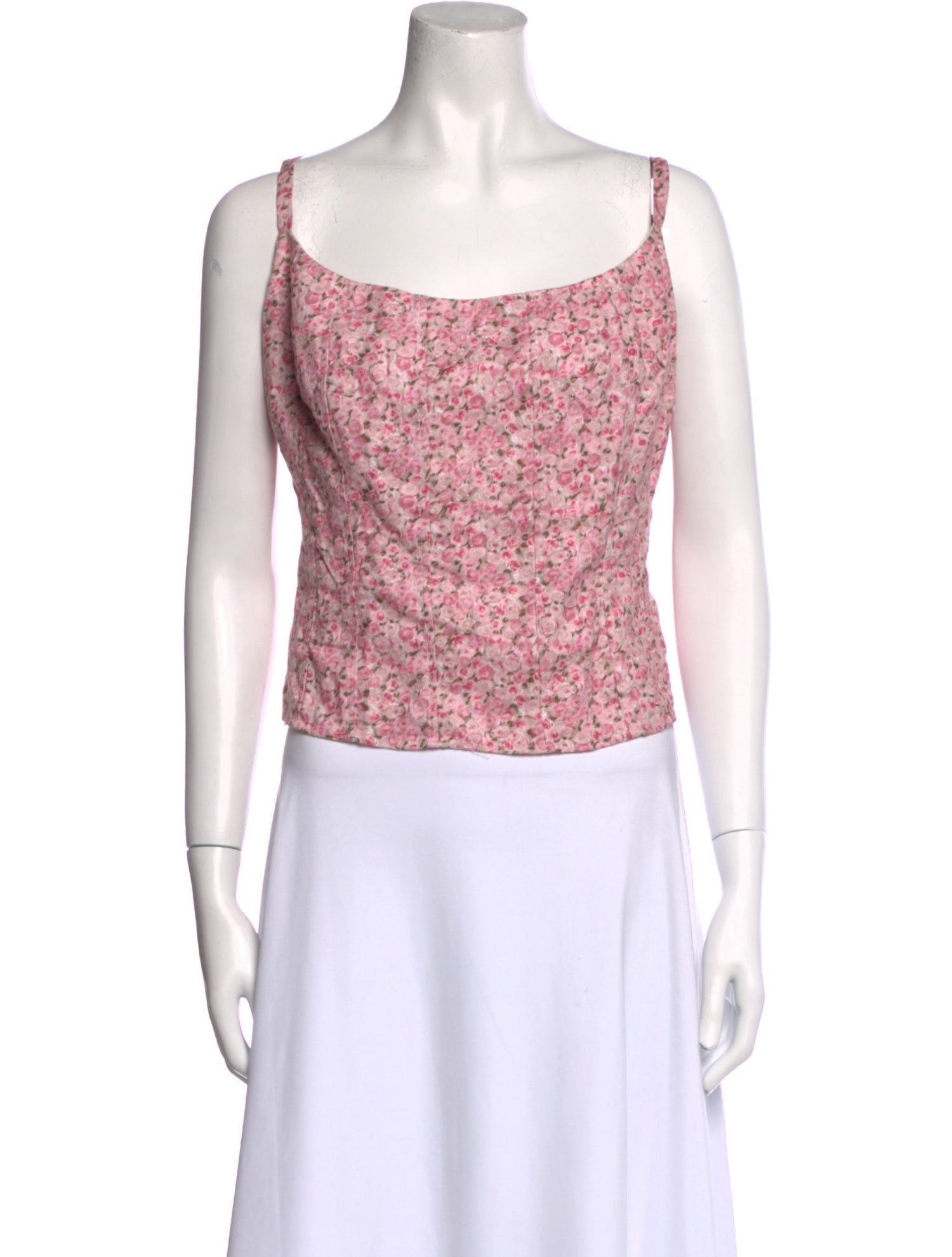 Reformation Linen Floral Print Crop Top