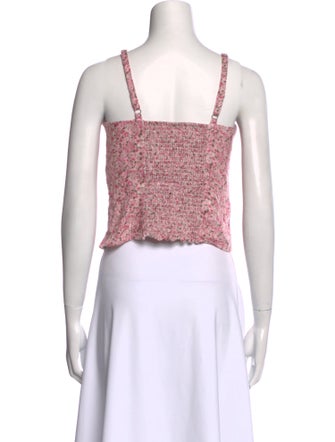 Reformation Linen Floral Print Crop Top