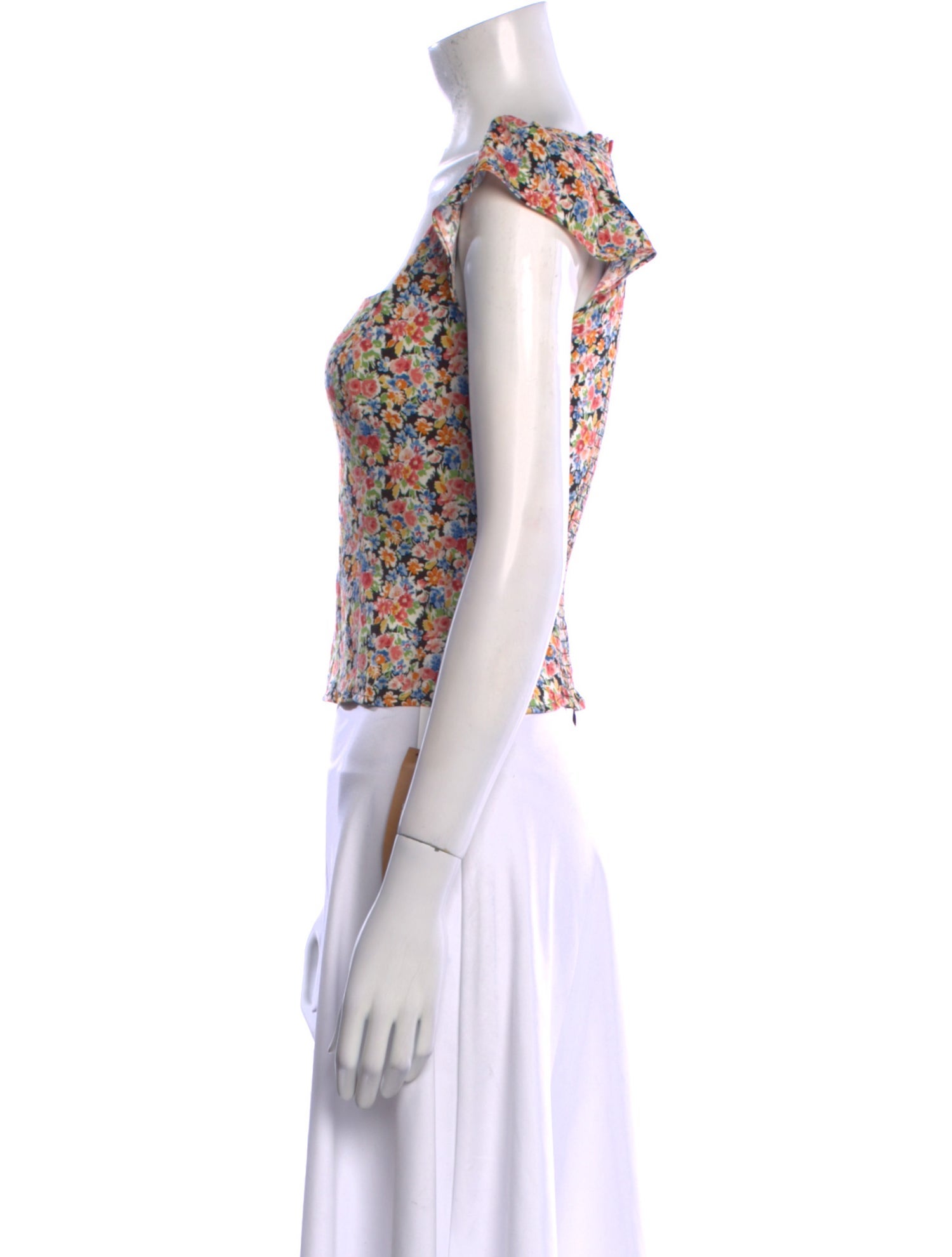 Reformation Floral Print Square Neckline Crop Top w/ Tags