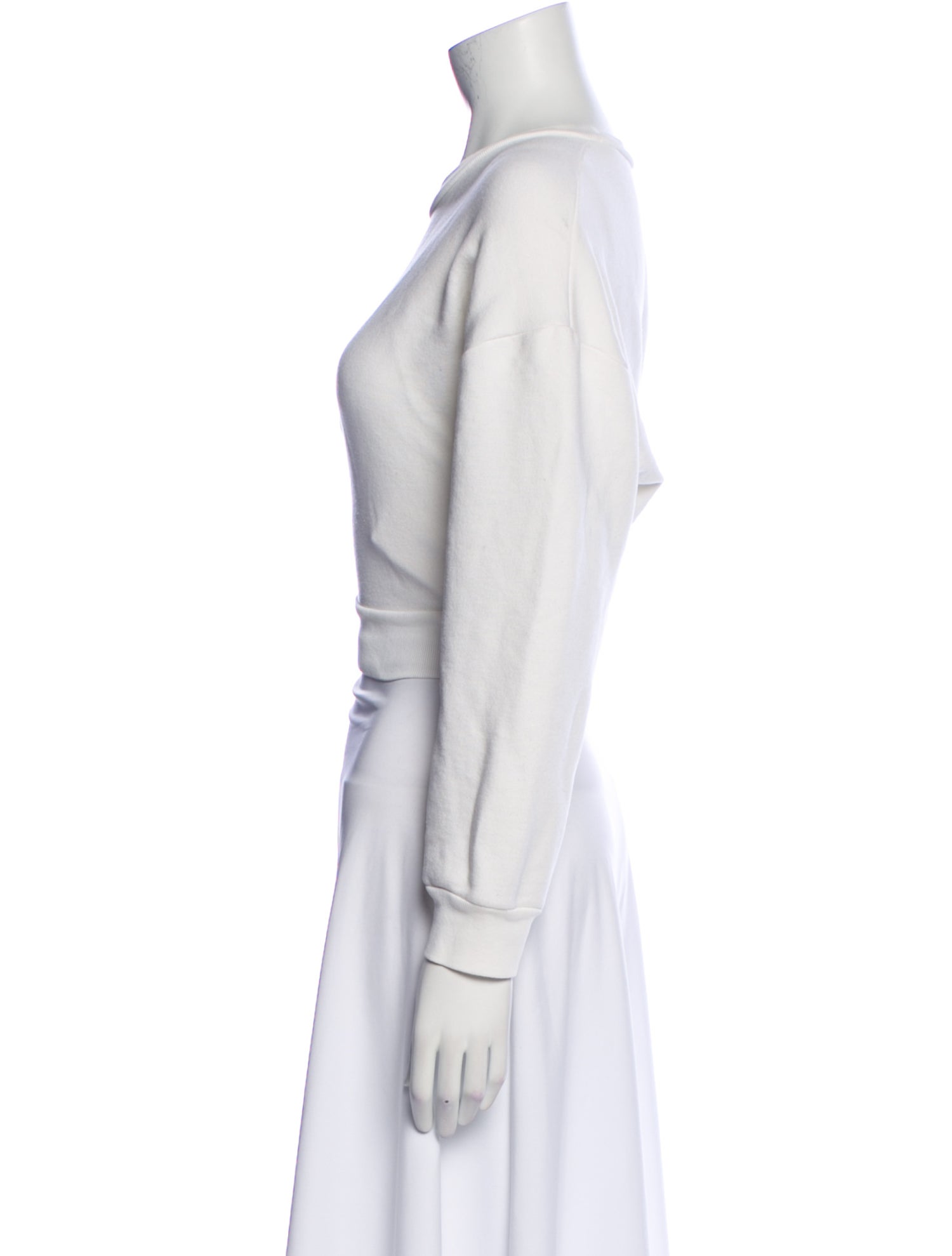 Reformation Crew Neck Long Sleeve Crop Top