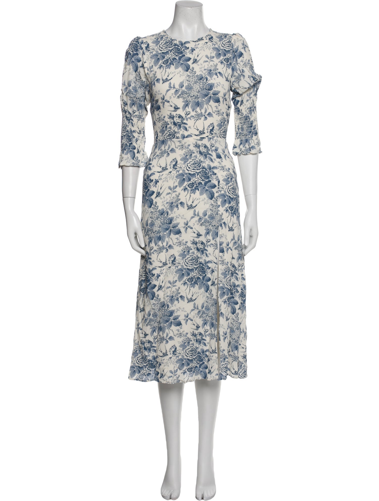 Reformation Floral Print Midi Length Dress