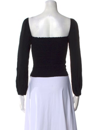 Reformation Square Neckline Long Sleeve Crop Top