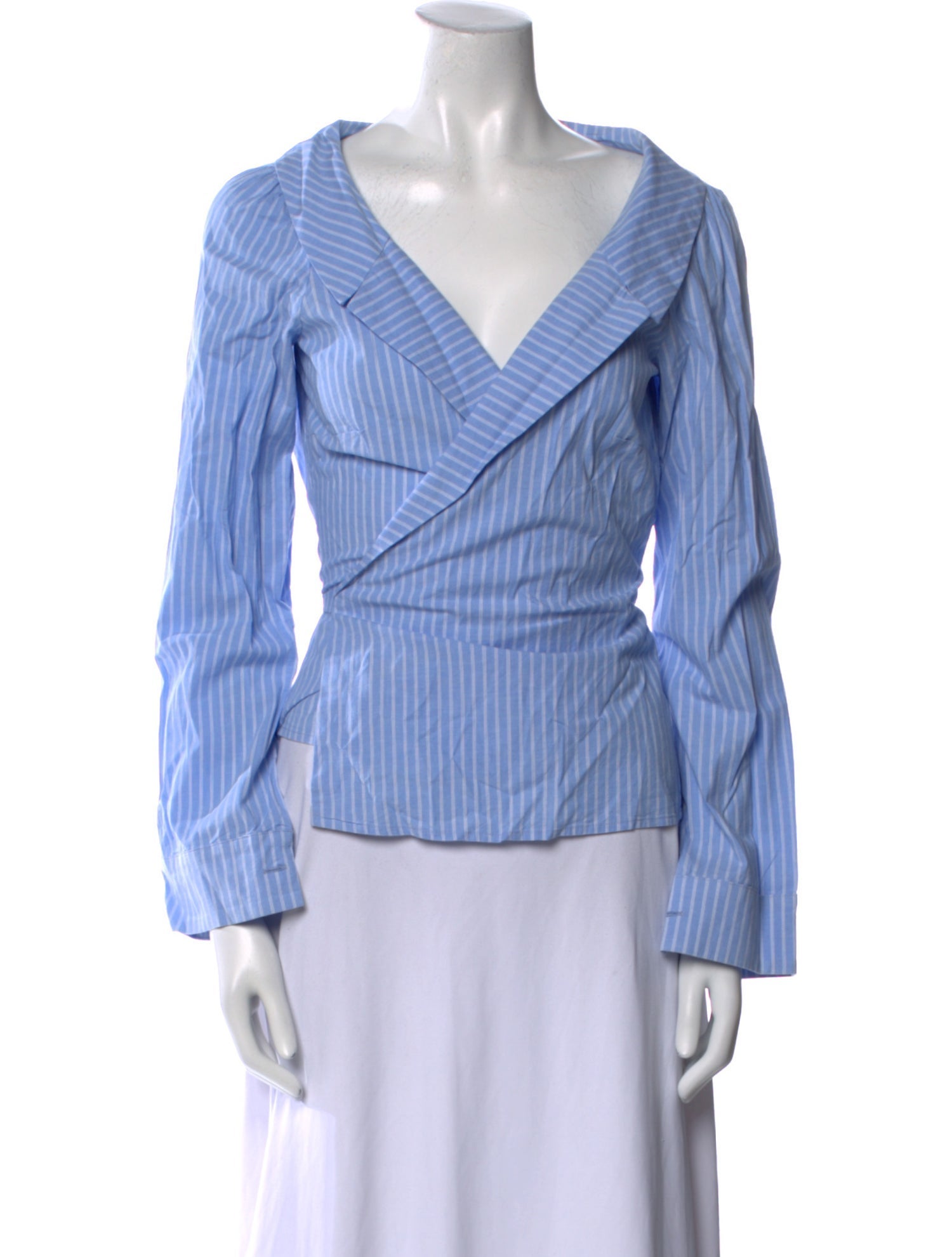 Reformation Striped V-Neck Blouse