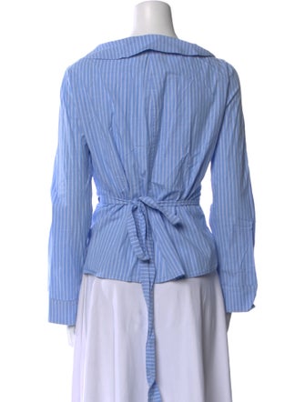 Reformation Striped V-Neck Blouse