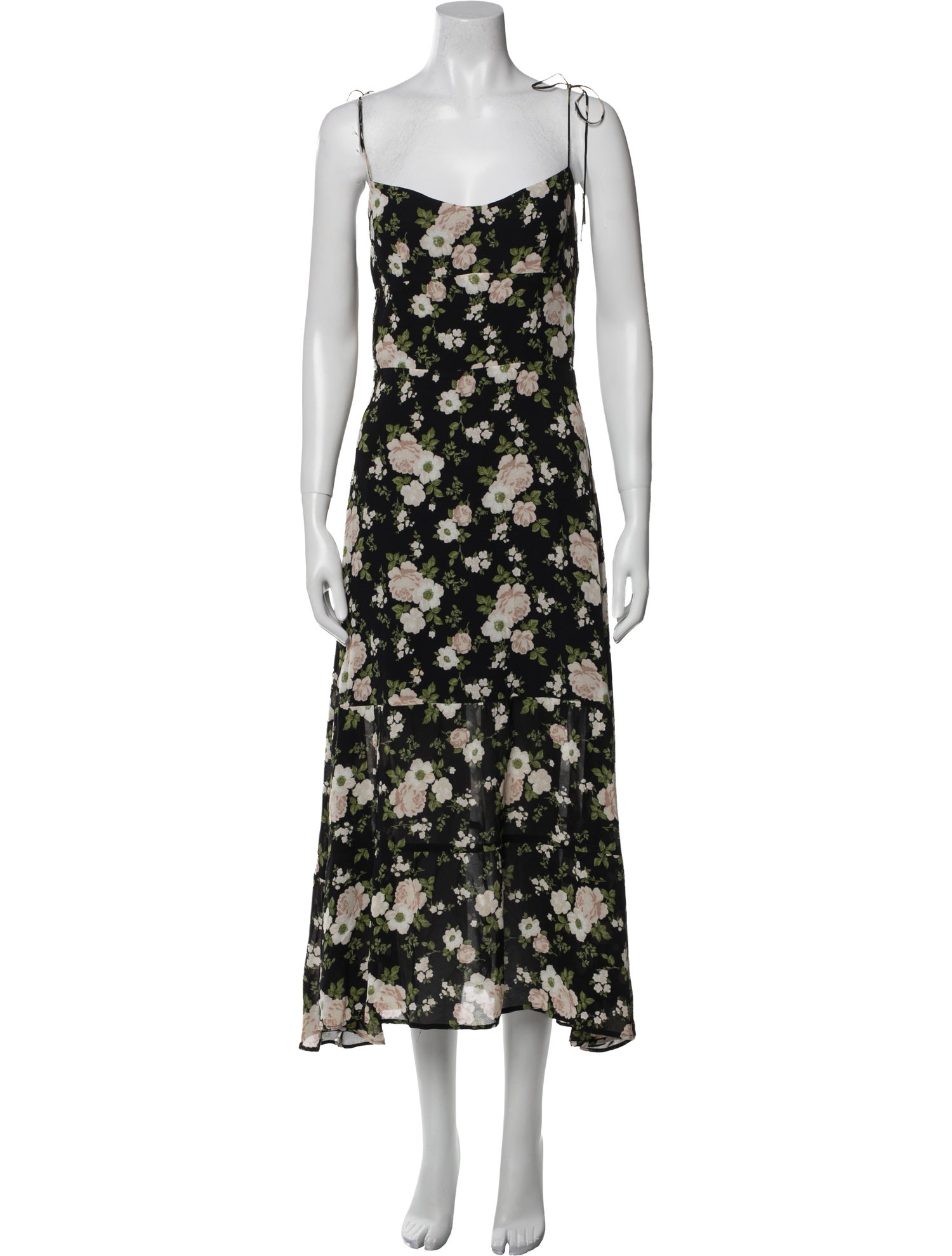 Reformation Floral Print Midi Length Dress