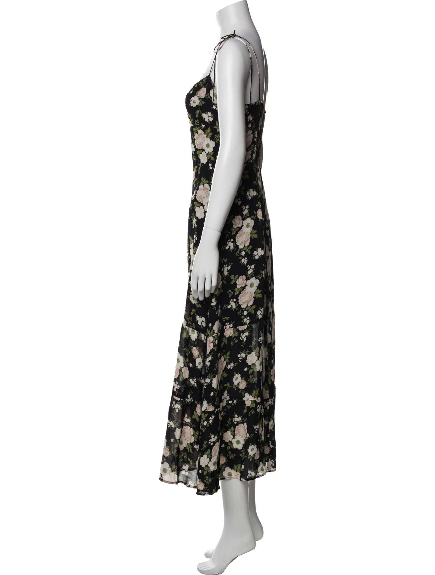 Reformation Floral Print Midi Length Dress