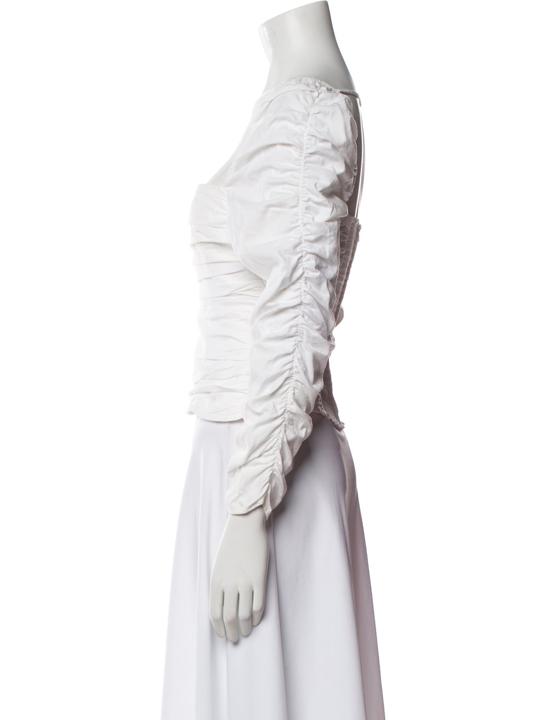 Reformation Square Neckline Long Sleeve Crop Top