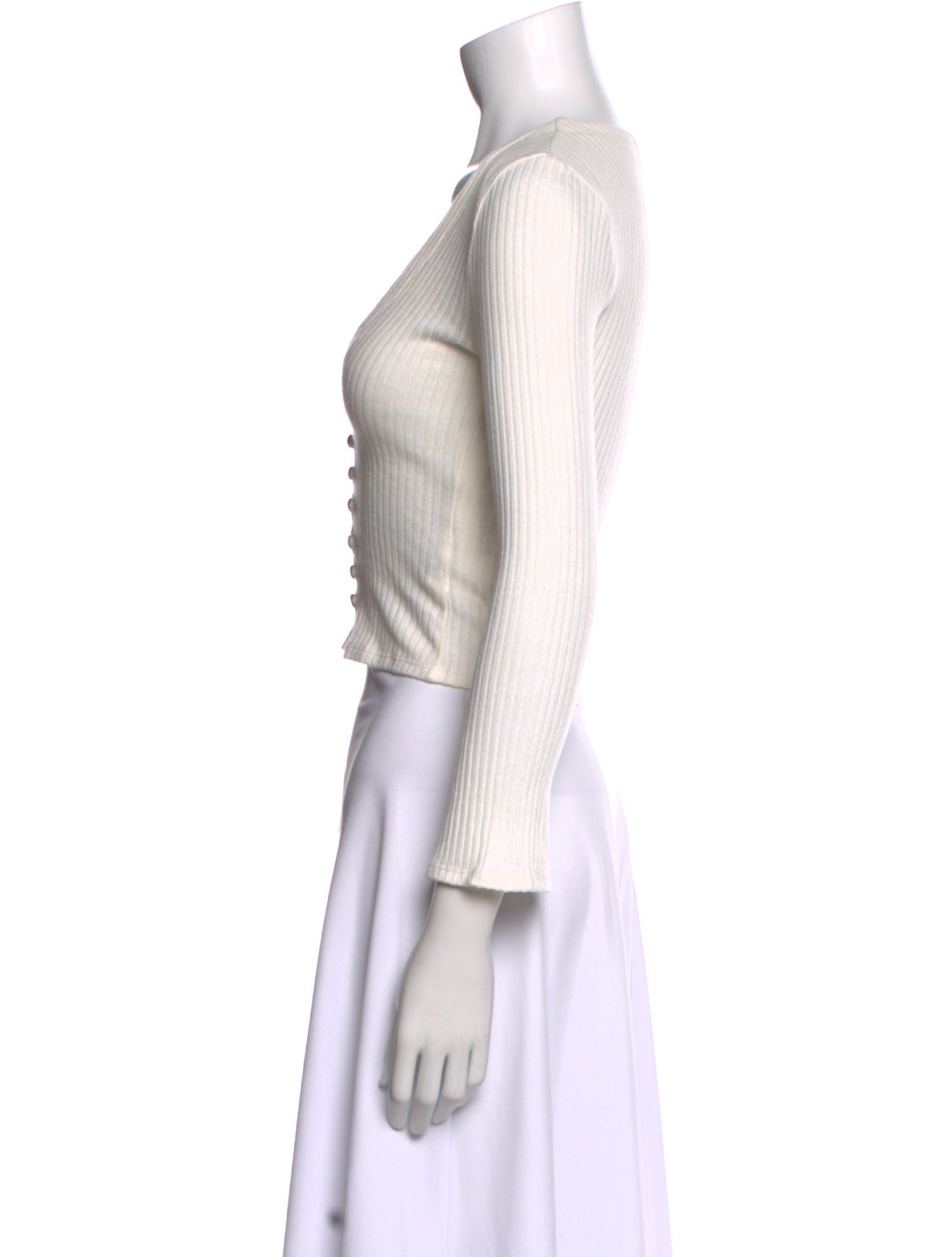 Reformation V-Neck Long Sleeve Crop Top